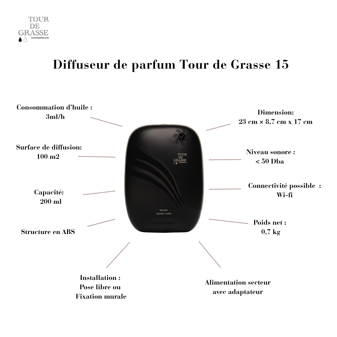 Diffuseur de parfum Grasse 15 noir